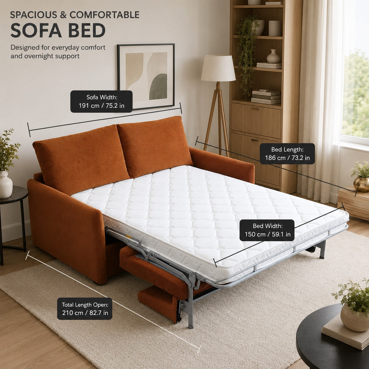 Daydream Cozy Lift Transforming Living Room Sofa Bed