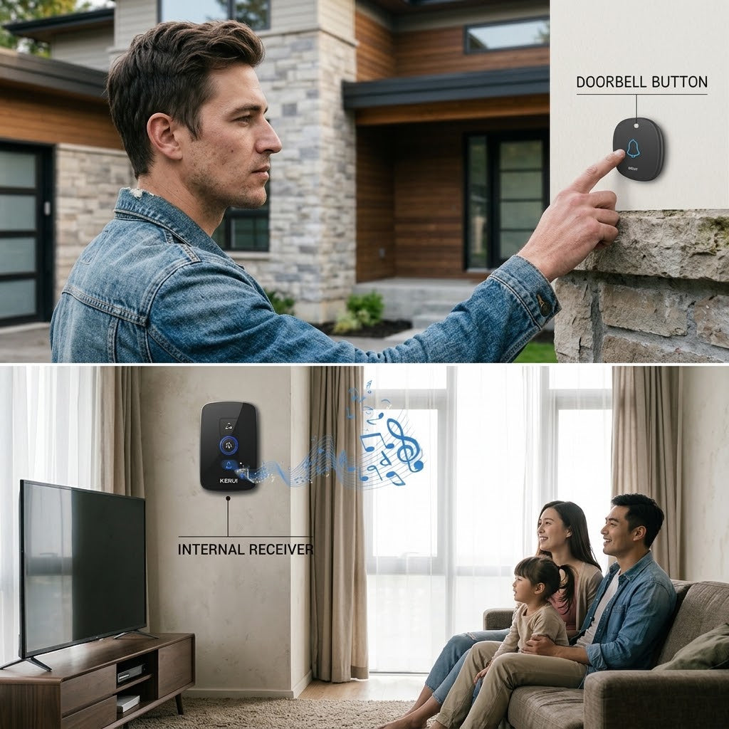 Wireless Waterproof Touch Button Doorbell