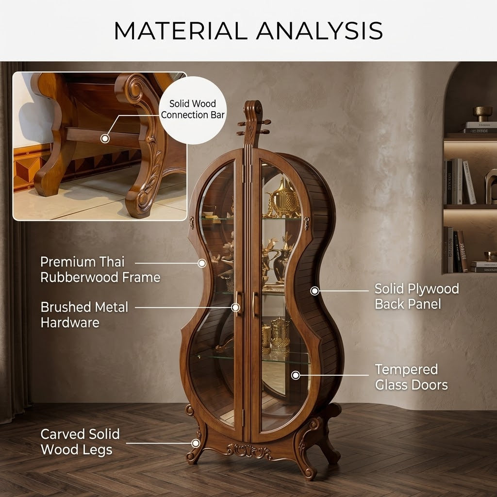 Violin Silhouette Curio Display Cabinet