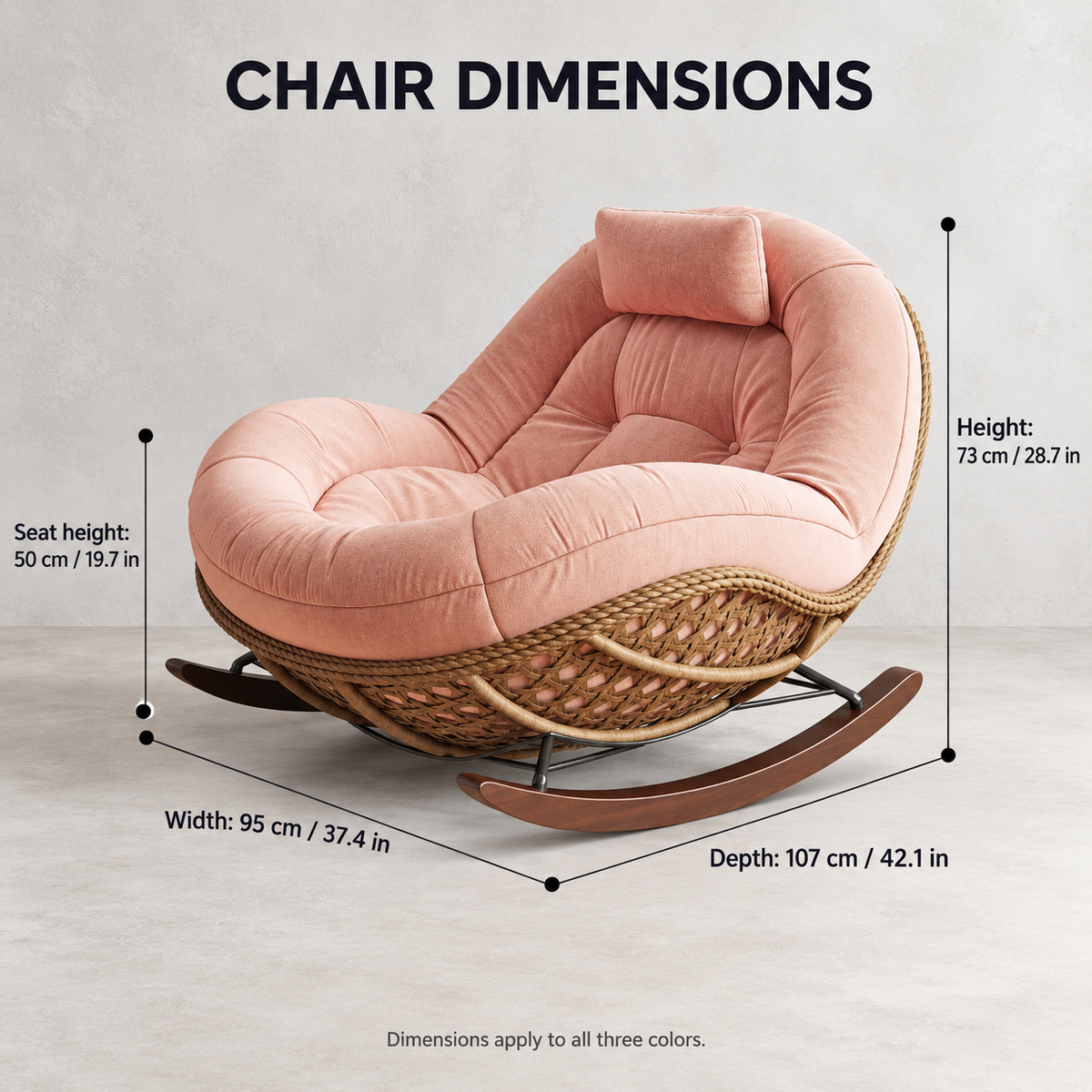 Intreccio Curved Rattan Cushioned Rocking Chair