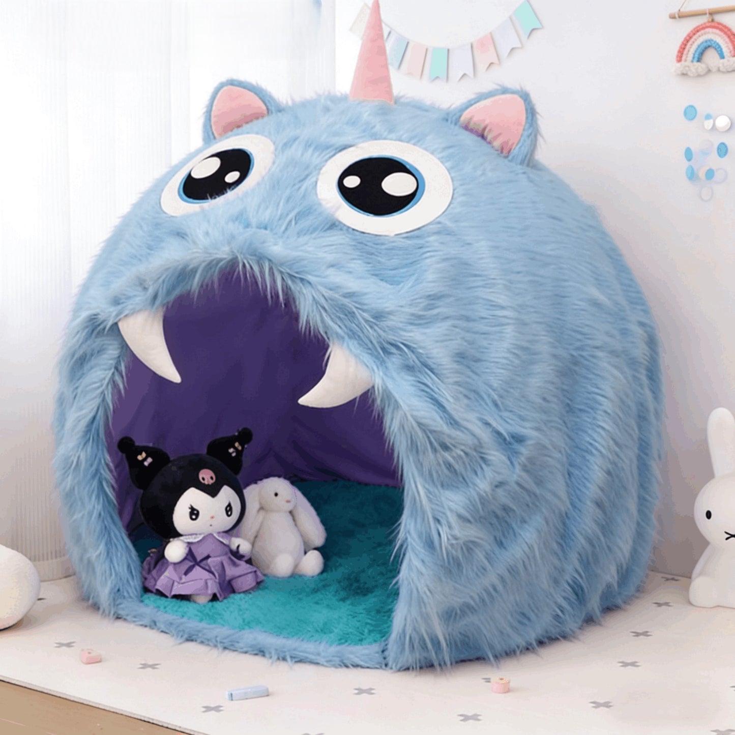 Purple Plush Monster Playhouse Indoor Kids Tent