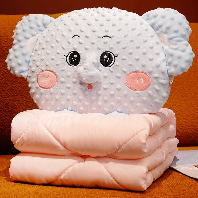 Cuddle Ready Cute Cartoon Pillow Blanket