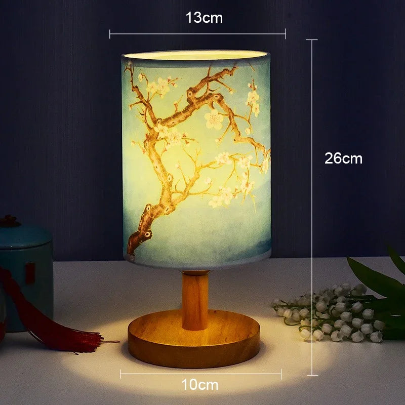 Sakura Glow Oriental Blossom Bedside Table Lamp