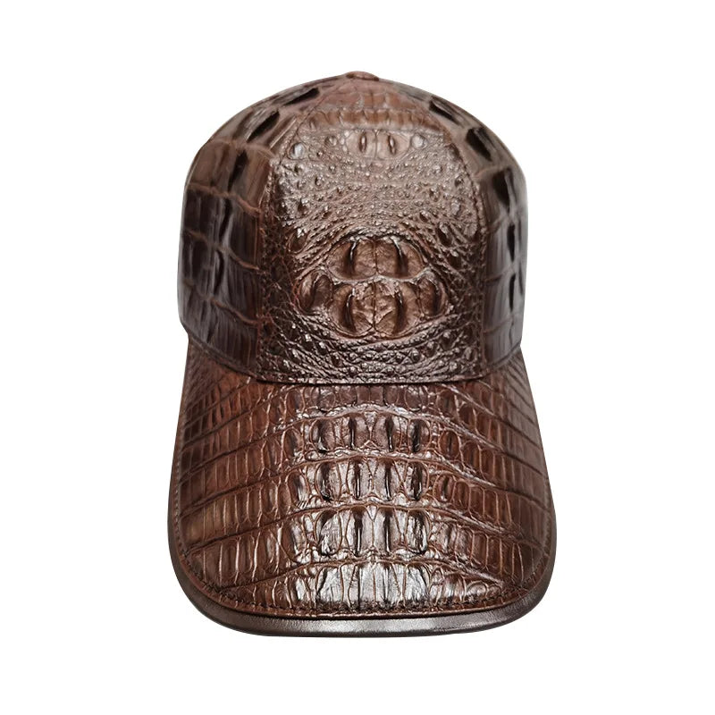 Crocodile Texture Leather Baseball Cap