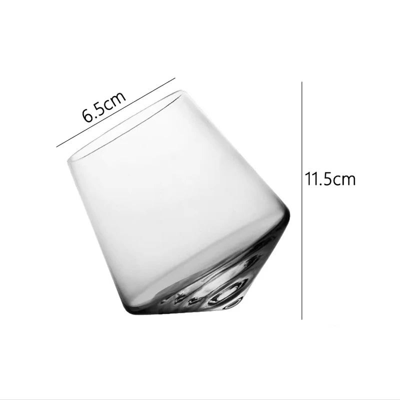 Tilted Base Whiskey Rocking Glass
