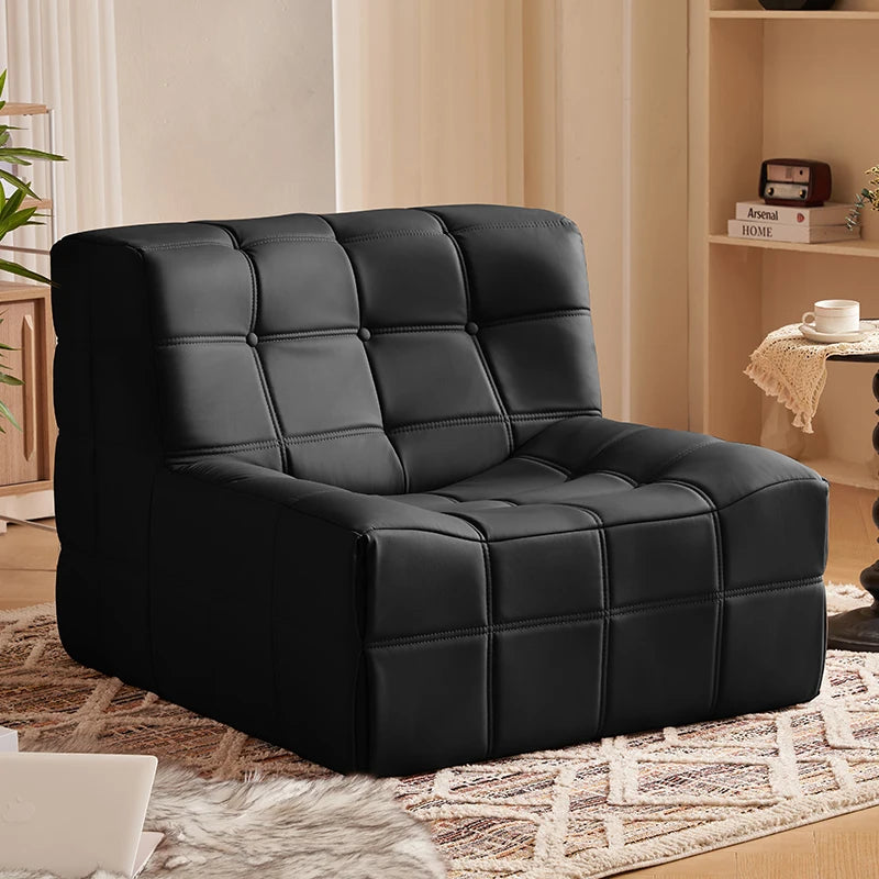 Modern Minimalist Cube-Style Convertible Modular European Lounge Chair