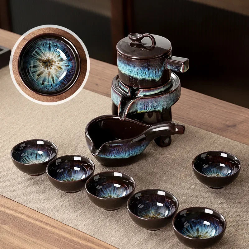 Royal Golden Porcelain Dragon Flow Tea Set