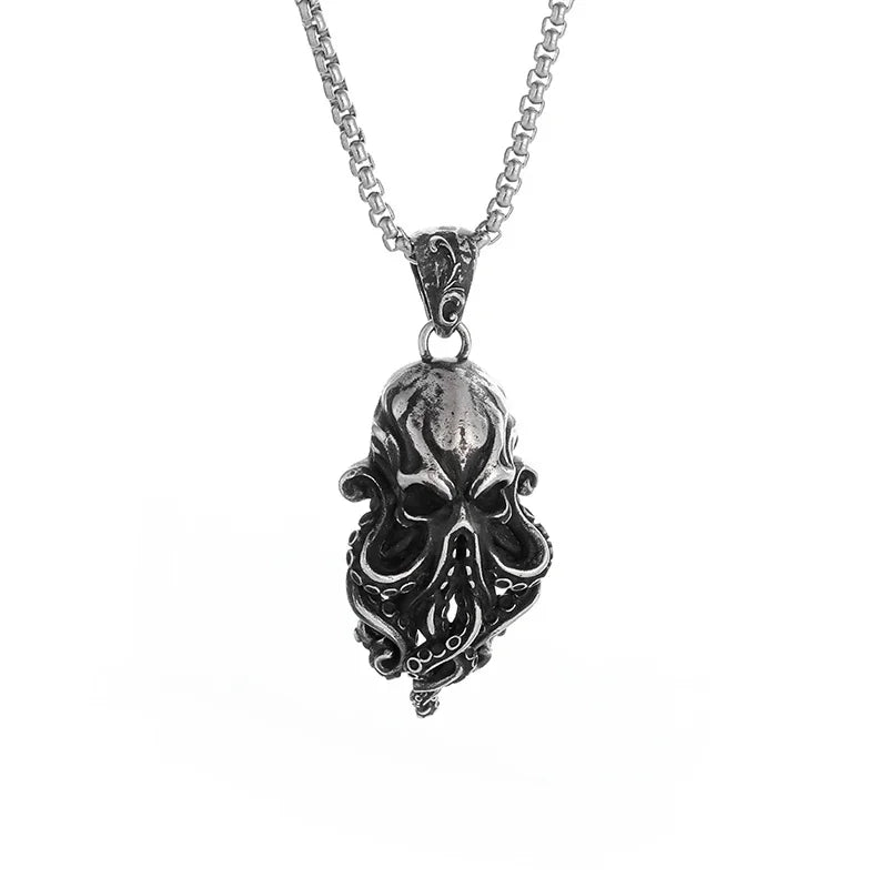 Gothic Skull Octopus Tentacle Necklace
