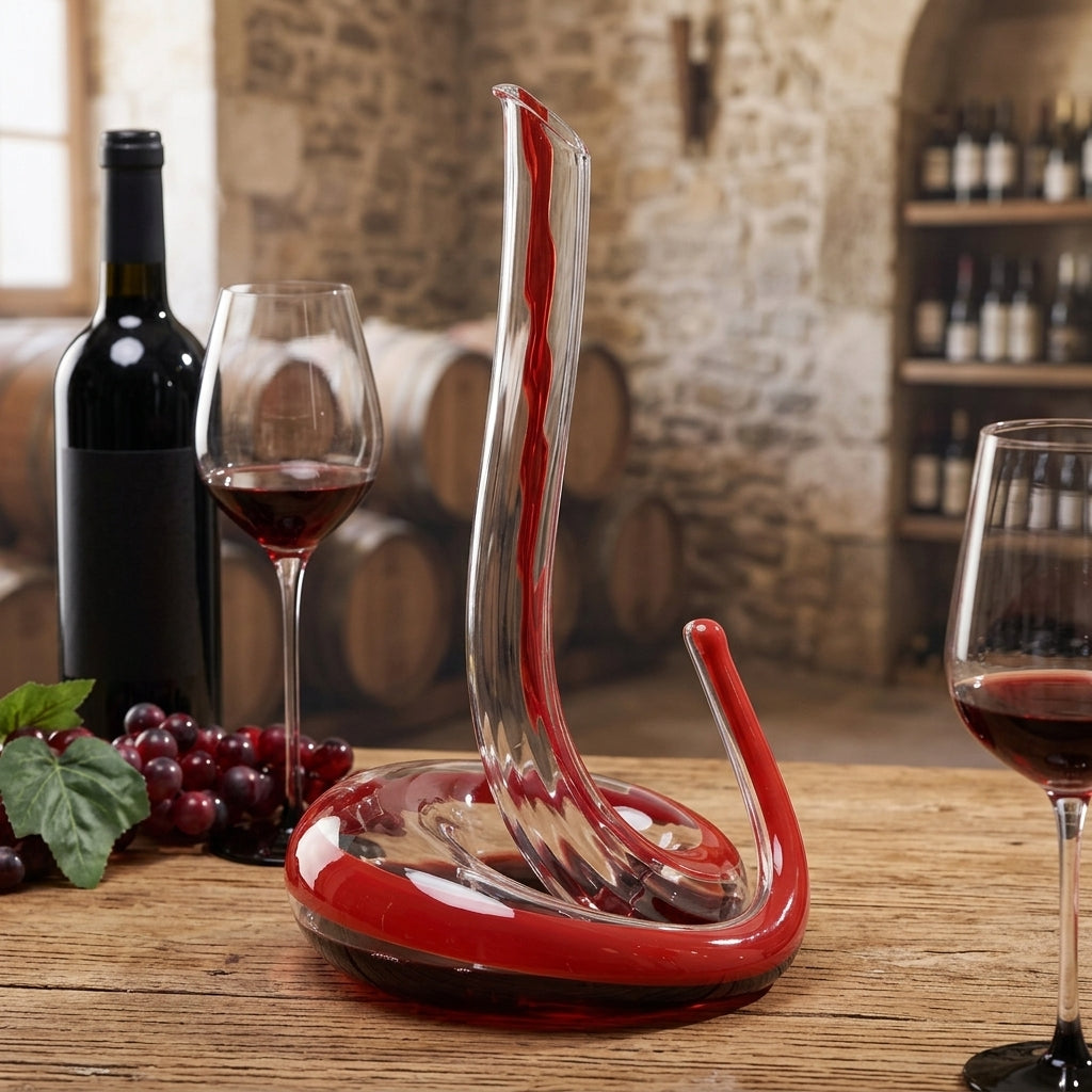 Artisan Blown Snake-Shaped Glass Wine Separator