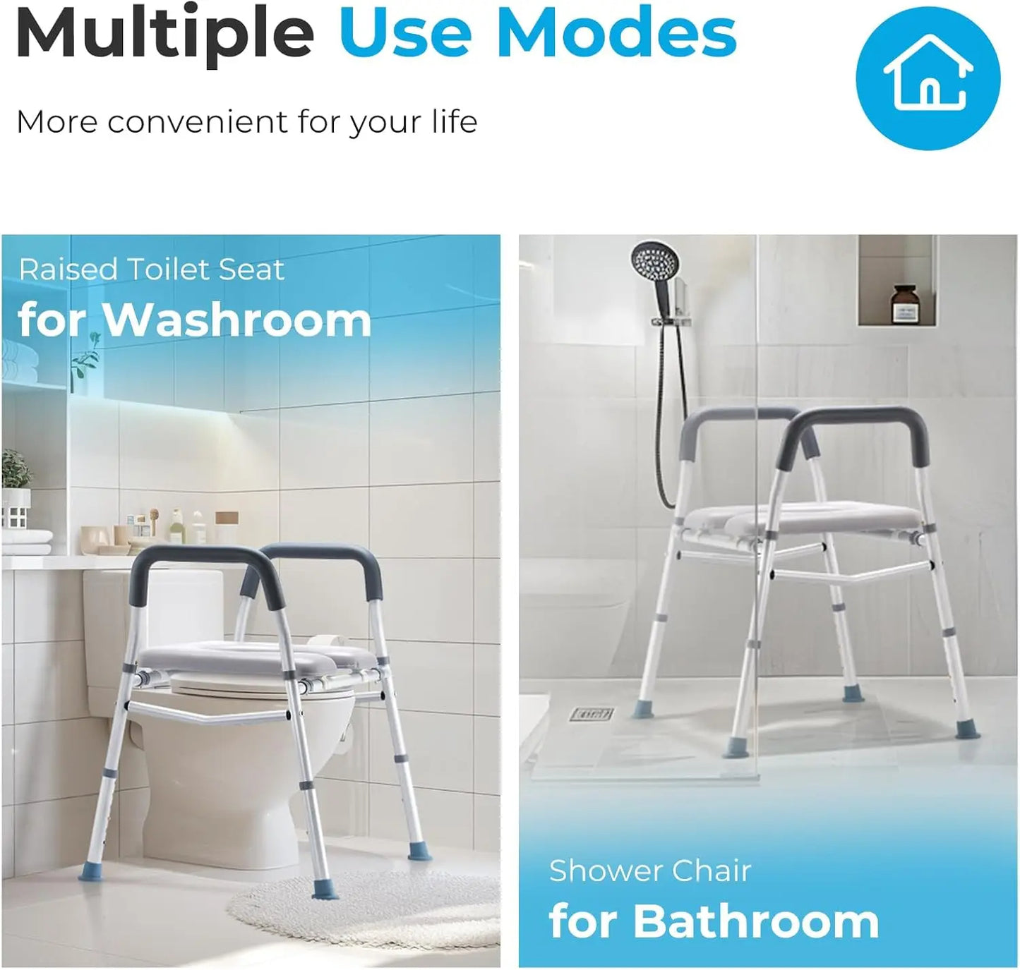 Elderly Friendly Adjustable Portable Toilet Seat
