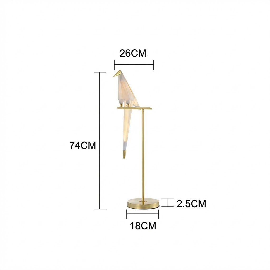Origami Bird Sculptural Floor Lamp