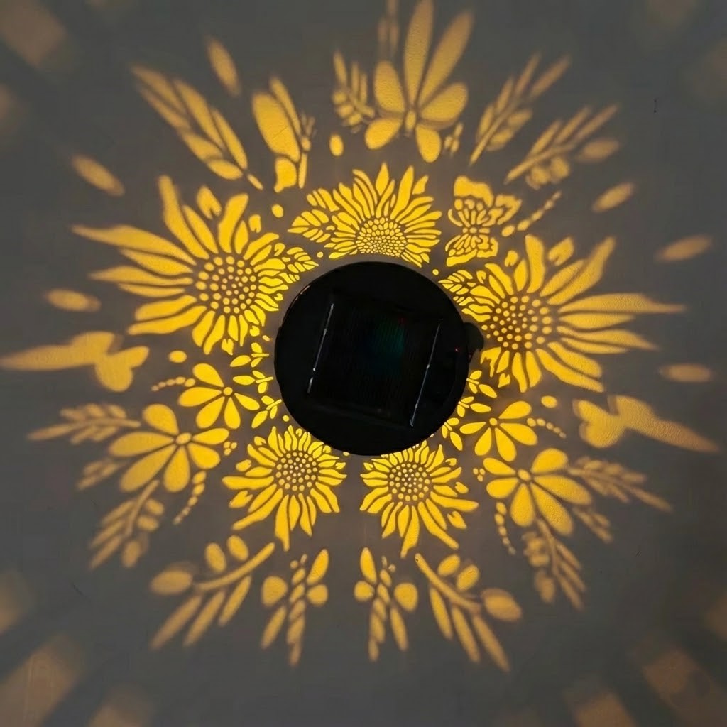 Geometric Pattern Decorative Solar Garden Wall Light