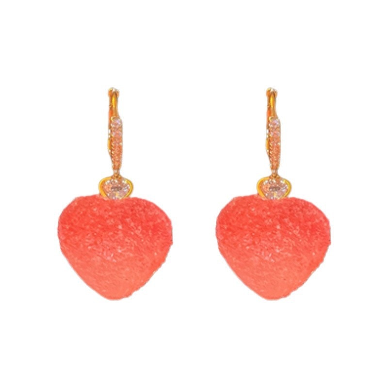 Cherry Lover Zircon Korean Style Earrings