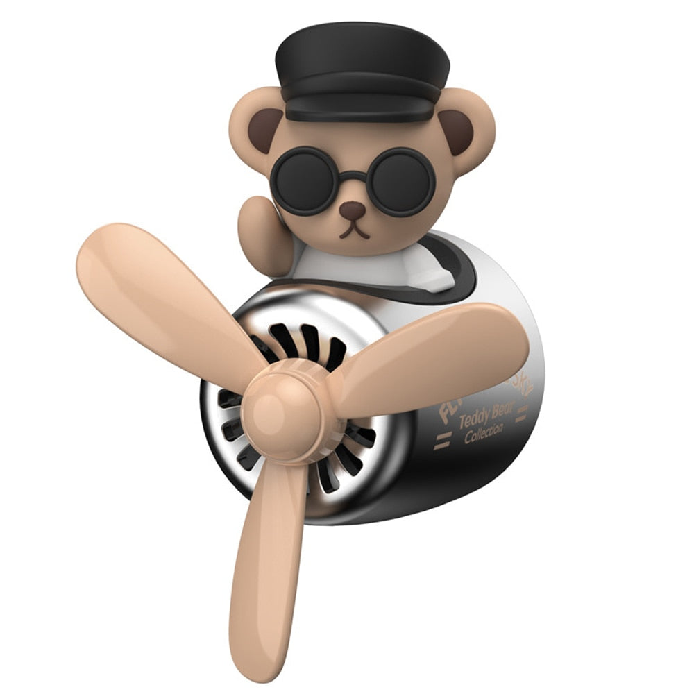 Bear Pilot Rotating Car Air Freshener