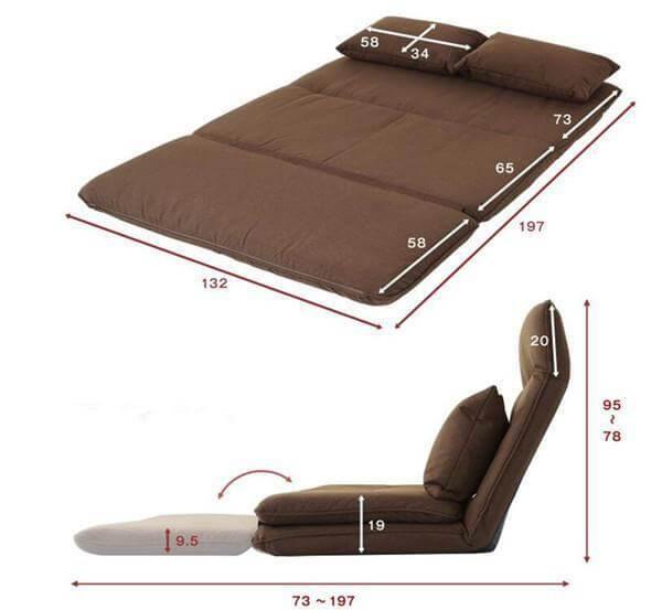 Modern Japanese Style Floor Legless Floor Futon Sofa - MaviGadget