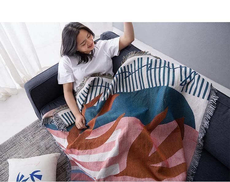 Nordic Geometric Throw Blankets - MaviGadget