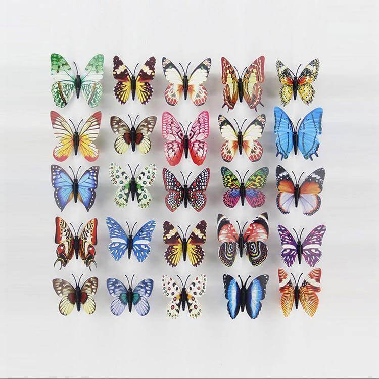 12 Pcs Luminous Butterfly Sticker - MaviGadget