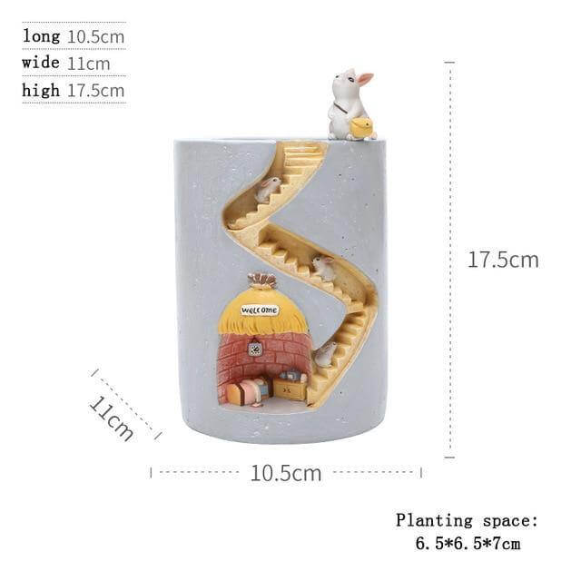 Creative Cozy Minimal Animal Life Flower Pot - MaviGadget