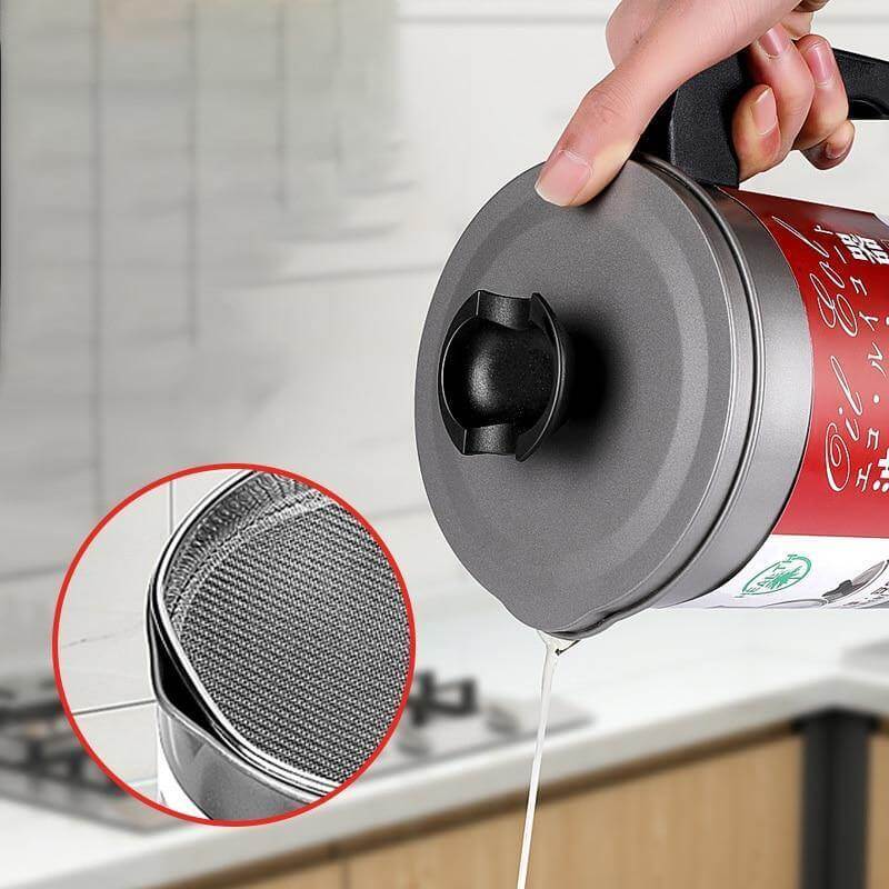 Stainless Steel Large Capacity Oil Filter Pot - MaviGadget