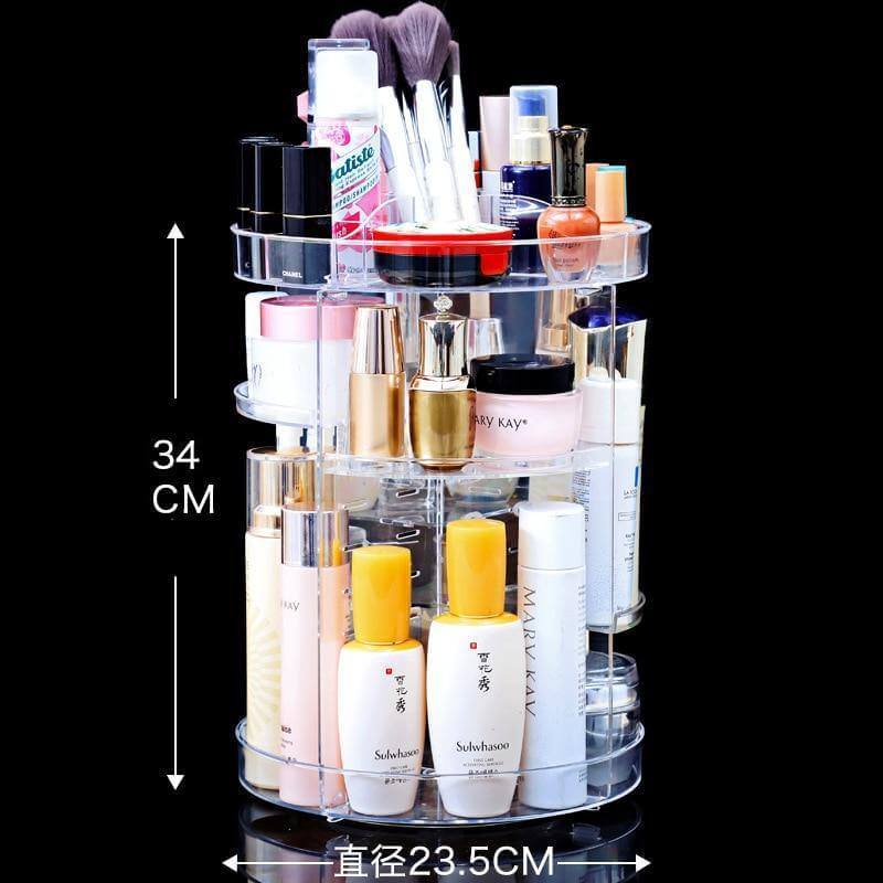 360 Degree Rotation Cosmetic MakeUp Cologne Organizer Box - MaviGadget