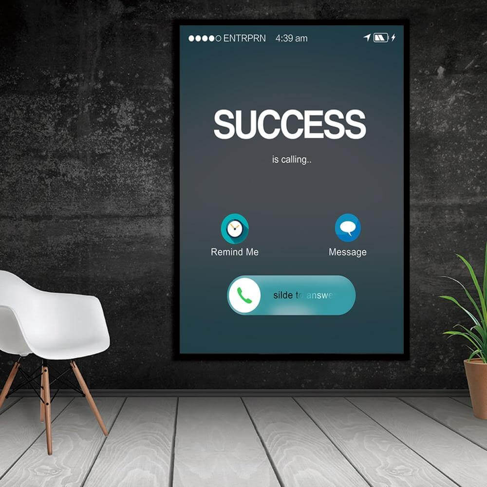 Success Is Calling Canvas Motivational Painting Poster - MaviGadget
