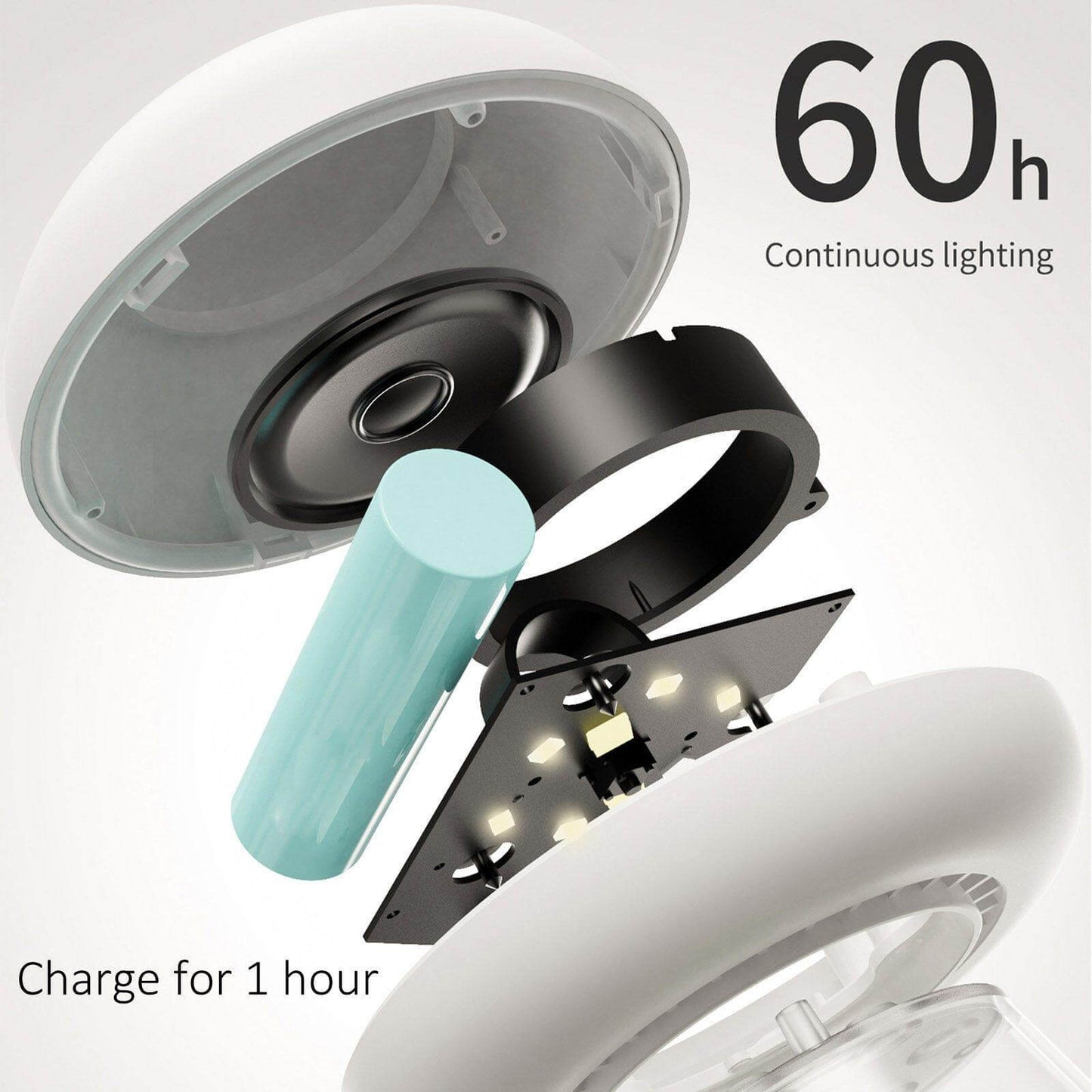 Rechargeable White Cactus USB Mushroom Night Lamp - MaviGadget