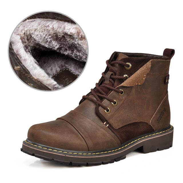 Men Leather Winter Boots - MaviGadget