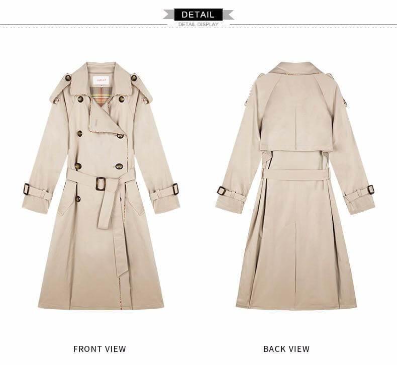 Autumn Fashion Modern Turn Down Collar Double Casual Long Trench - MaviGadget