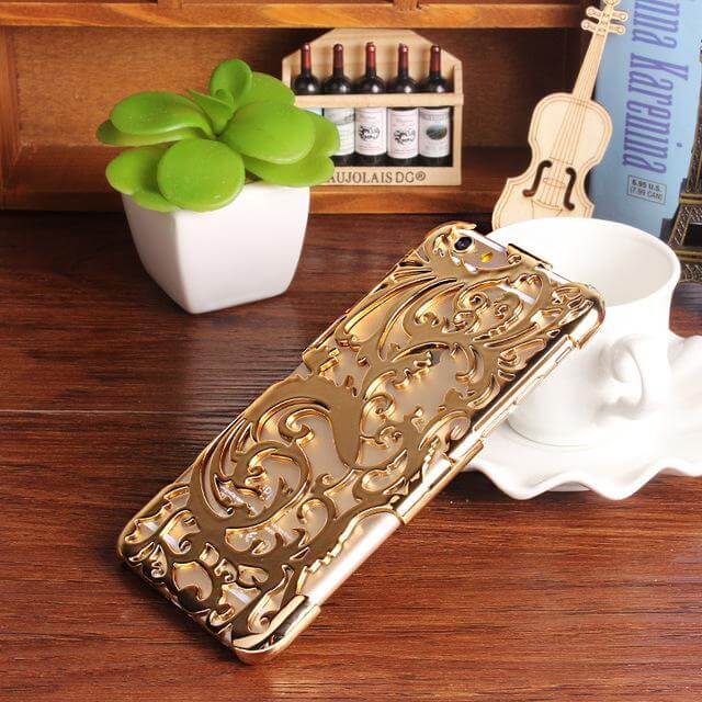 Artistic Hollow Flower Plating Phone Case For iPhone Models - MaviGadget