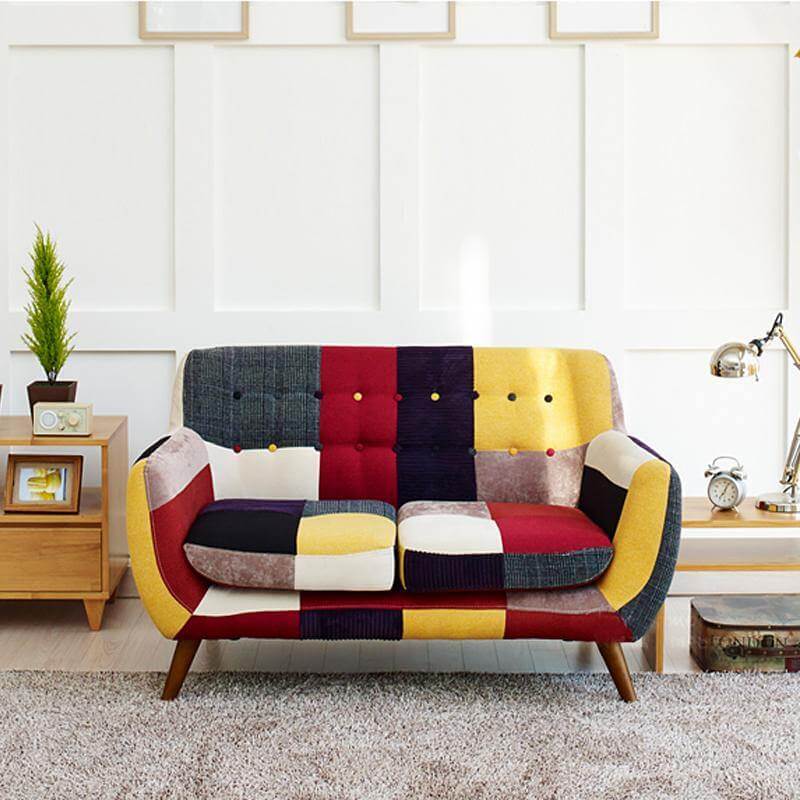 Contemporary Colorful Cute Modern Double Sofa Couch - MaviGadget