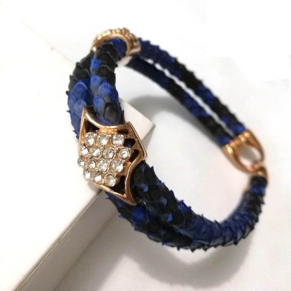 Luxury Python Snake Leather Bracelets with Gold Steel - MaviGadget