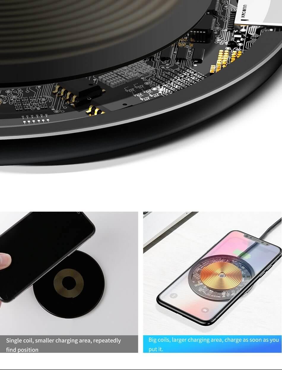 Stylish Transparent Wireless Charging Pad for Wireless Charging Supported Phones - MaviGadget