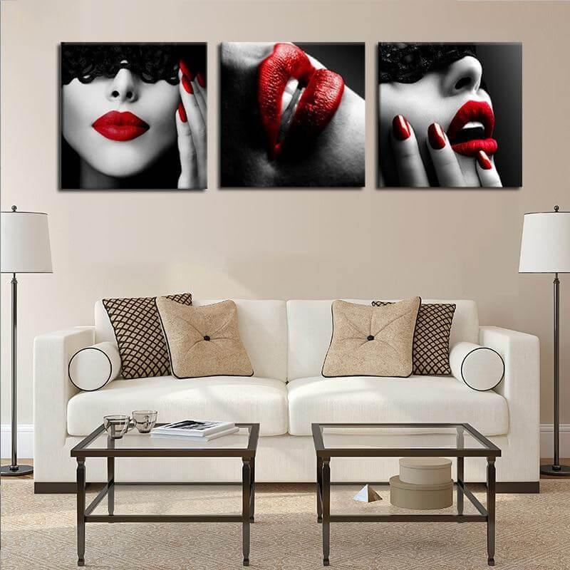 Sexy Red Lips Nails Art Posters - MaviGadget