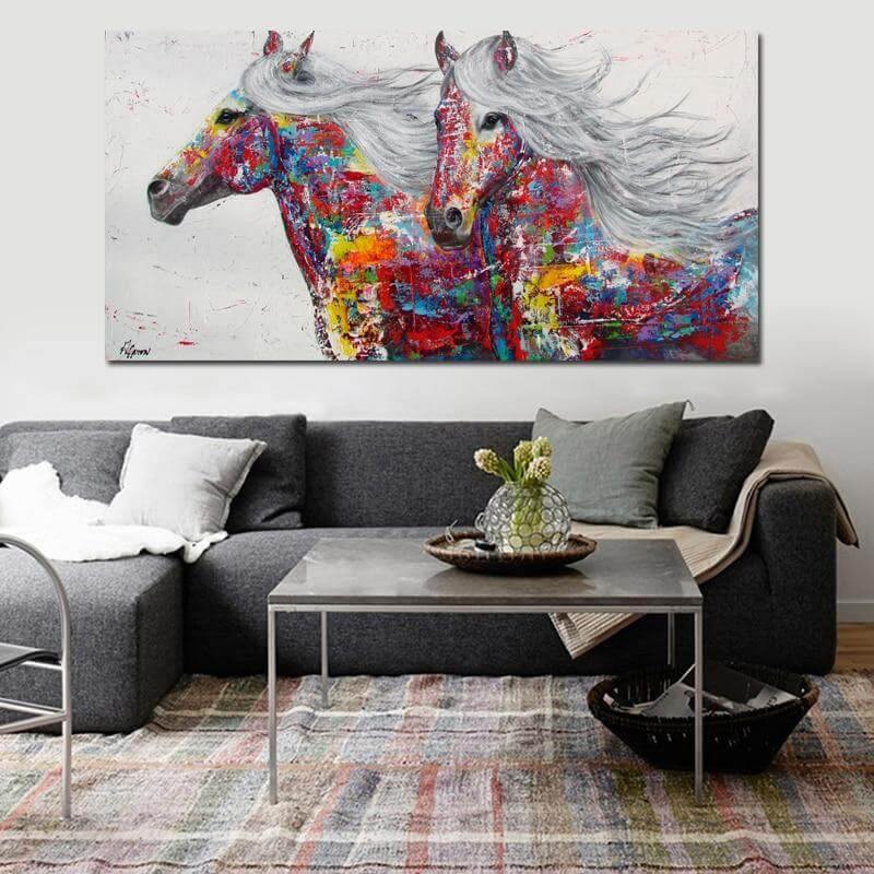 Grafitti Art Horses Poster Painting - MaviGadget