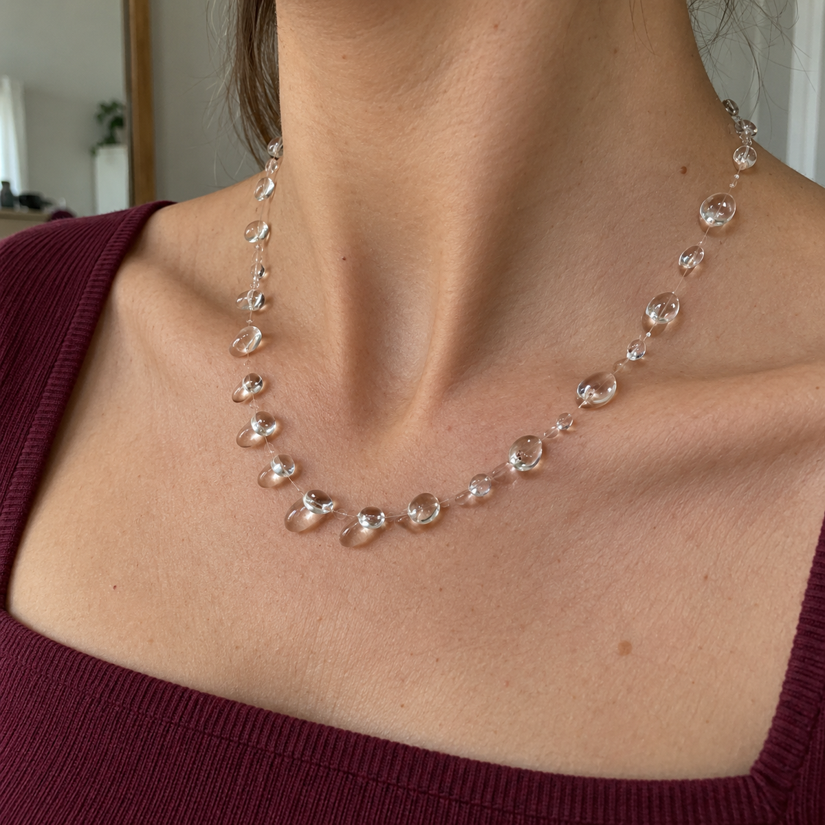 Melting Ice Floating Pendant Necklace