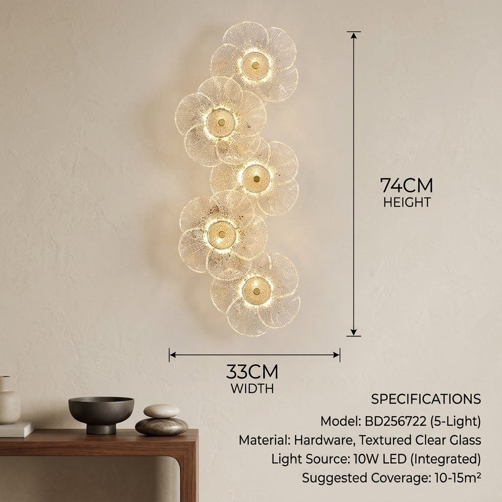 Bloom Light Glass Flower Wall Lamp