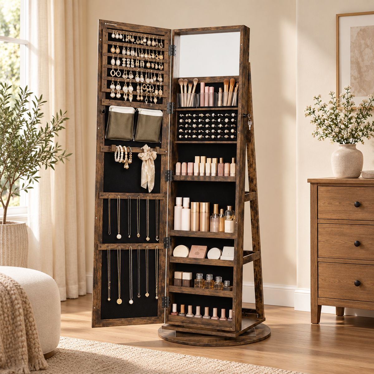 One Spin Away Full Length Jewelry Cabinet