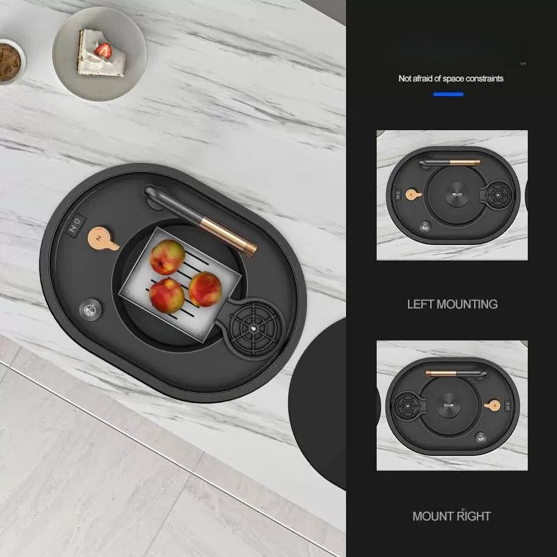 OrbitWash Oval Hidden Cup Wash Island Sink