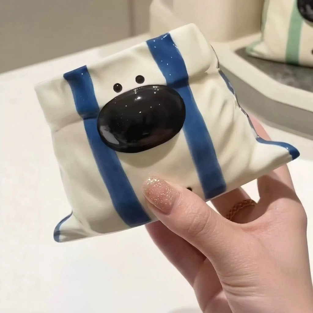 Puppy Bite Ceramic Snack Bowl Cup