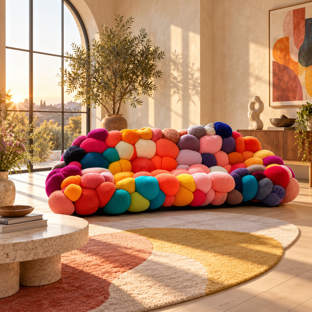 Rainbow Bubble Lounge Modular Curved Sofa