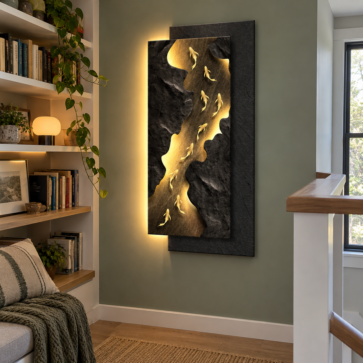Fortune Fish Illuminated Wall Art Light