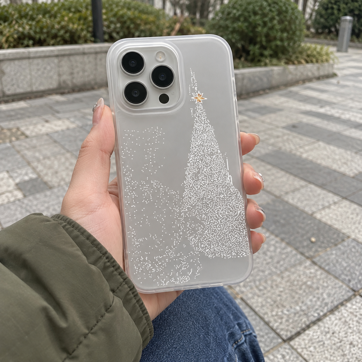 Snowy Christmas Tree iPhone Case