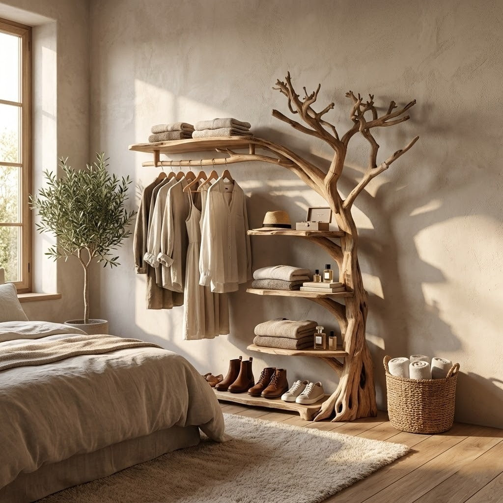 Sculptural Tree Branch Wardrobe Display Storage Rack