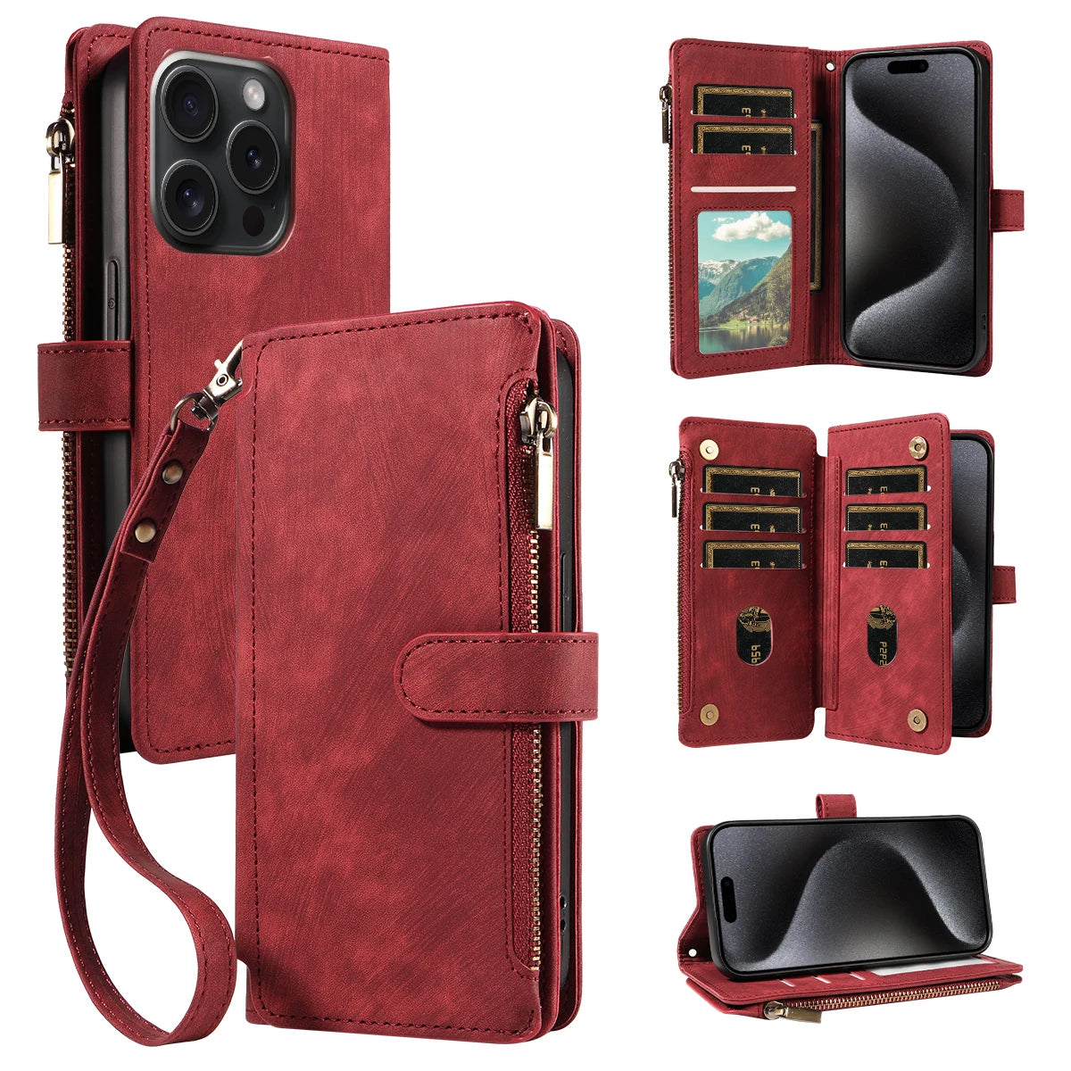 Wallet Leather Flip  Cases For iPhone Models