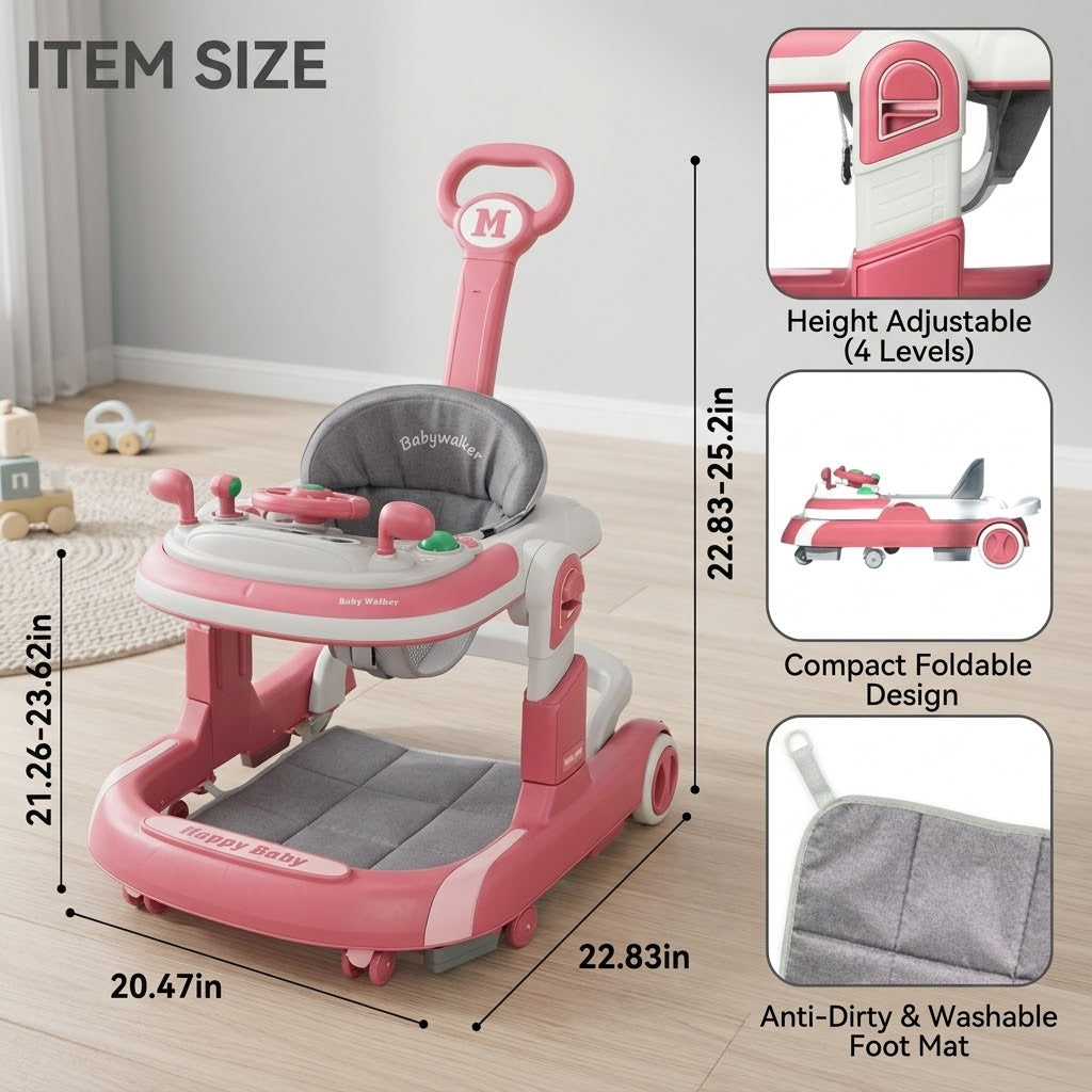 Littlemiles Foldable 5-in-1 Baby Activity Learning Walker