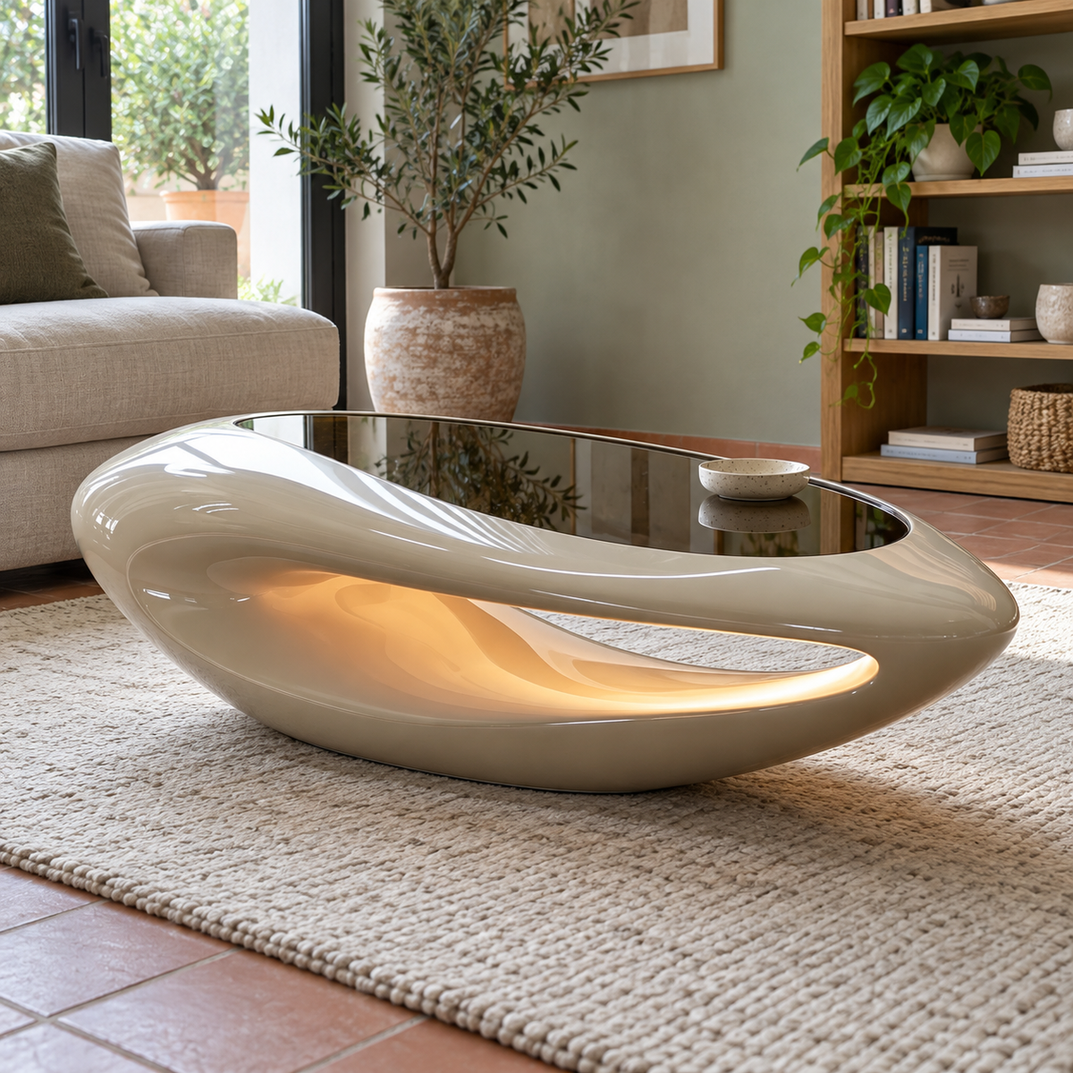 Eclipse Oval Glass Coffee Table