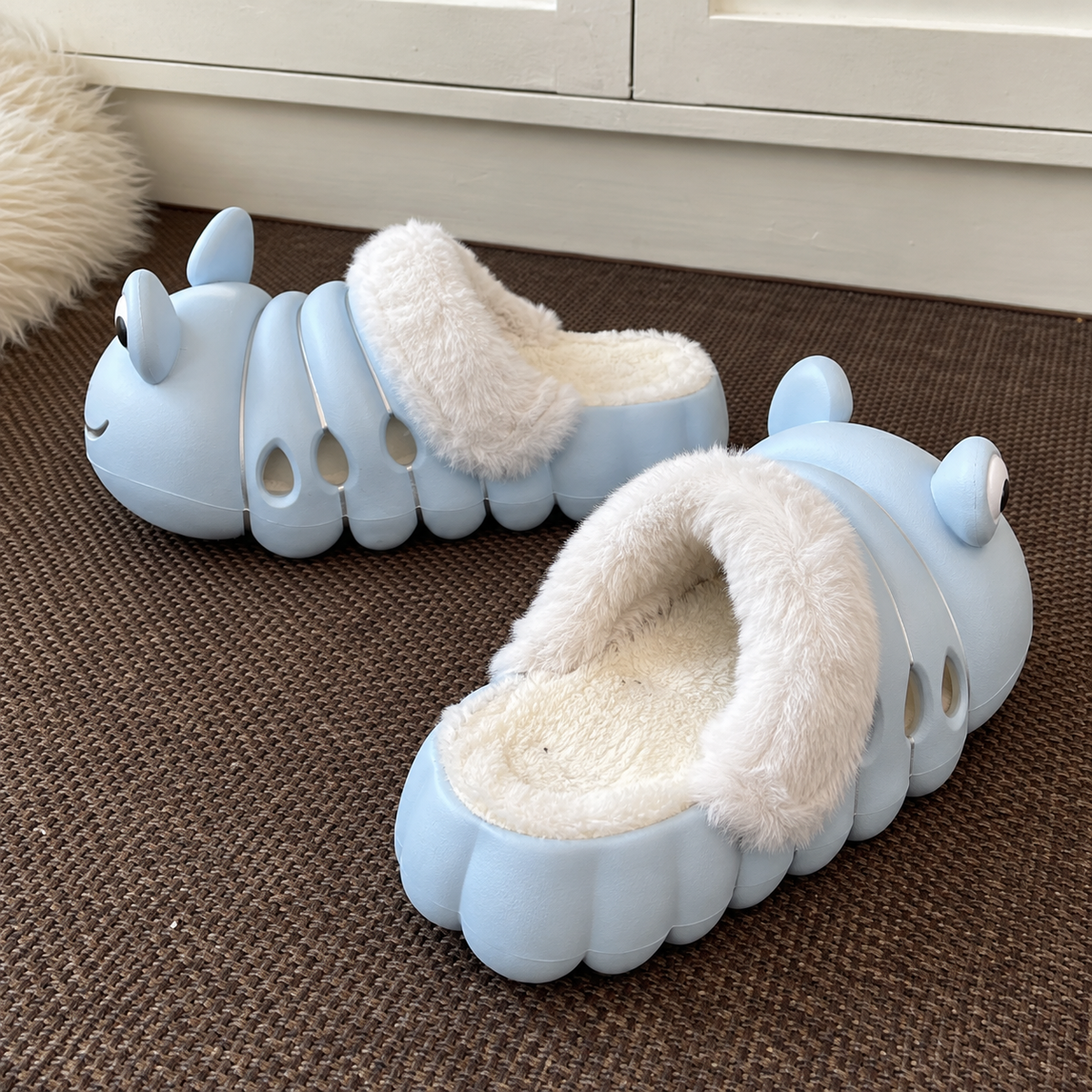 Wiggly Caterpillar Plush Slippers