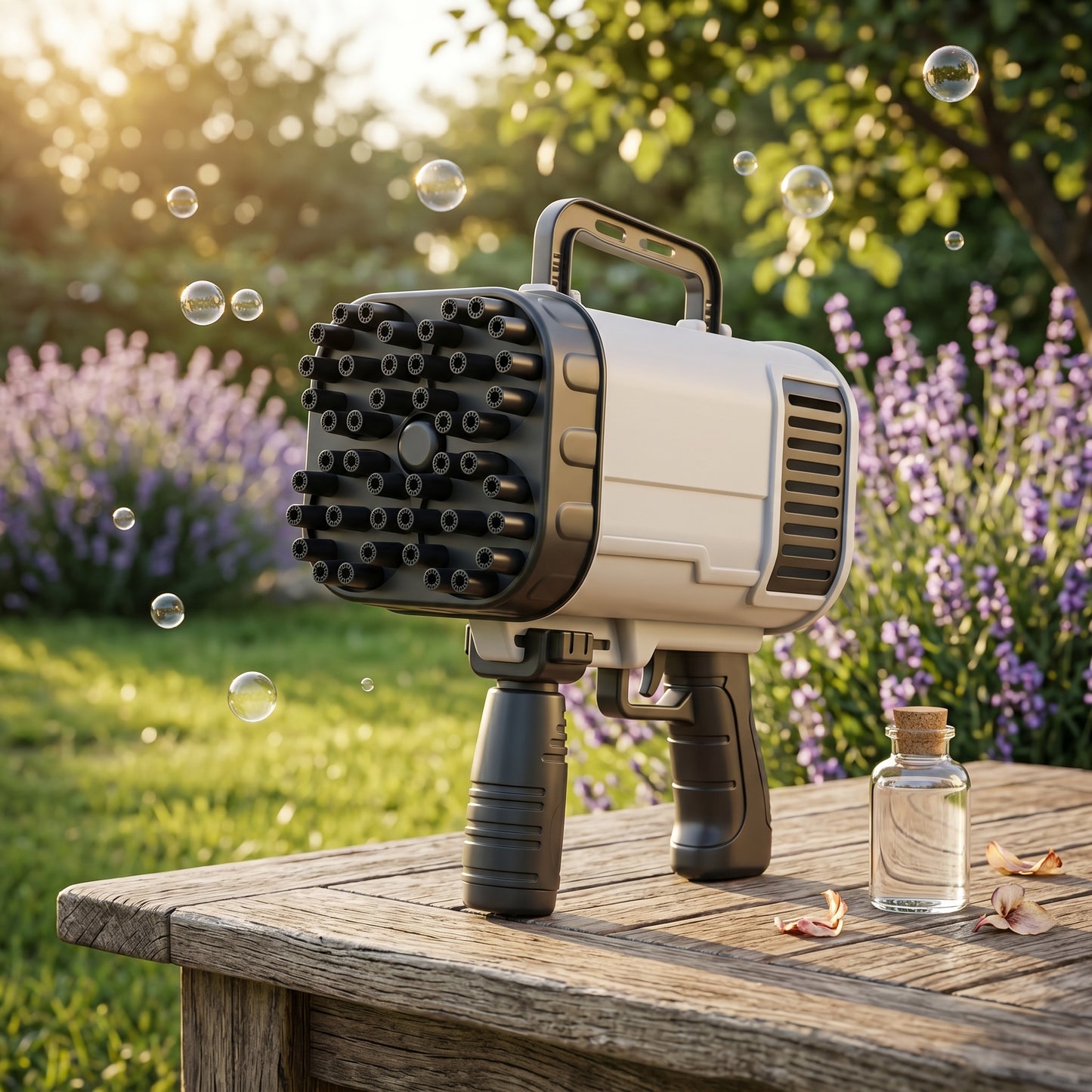 Automatic Flashing Rocket Launcher Bubble Gun