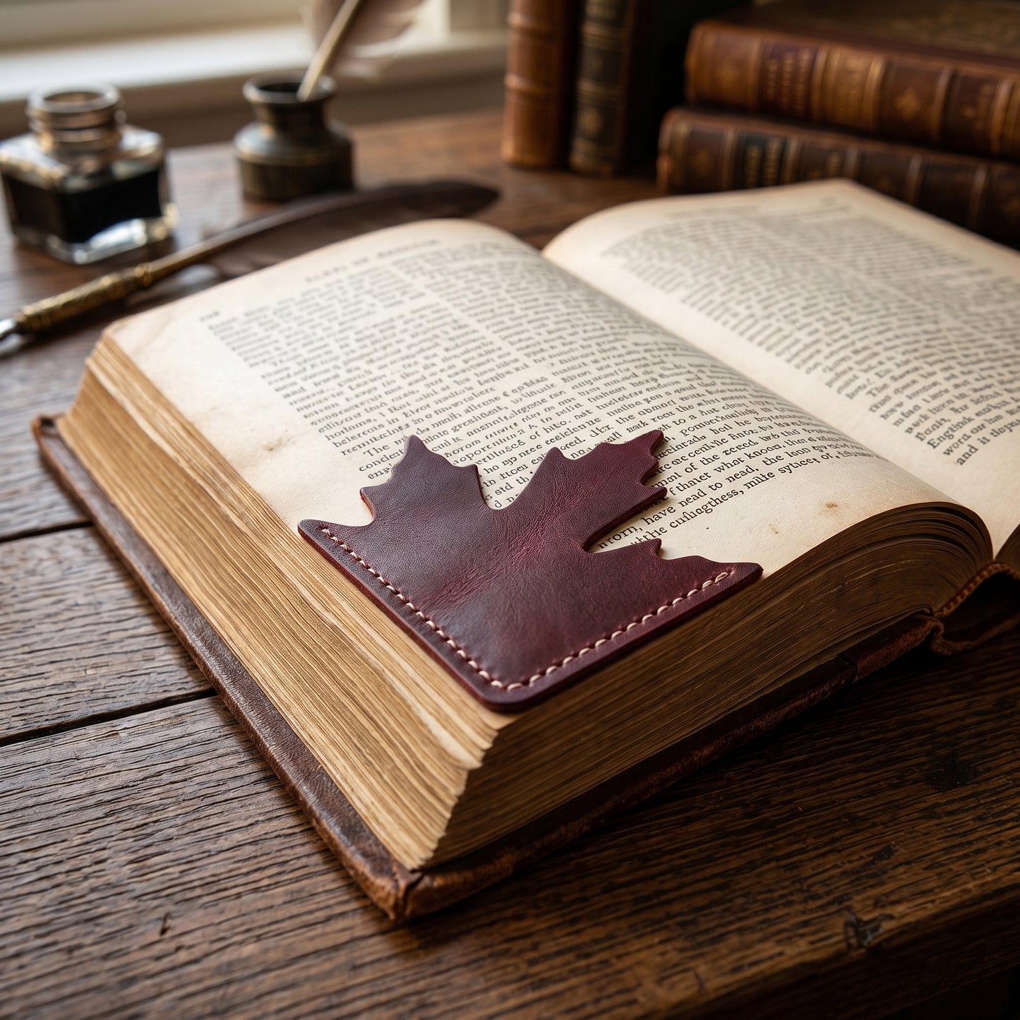 October Leaf Soft Leather Bookmark