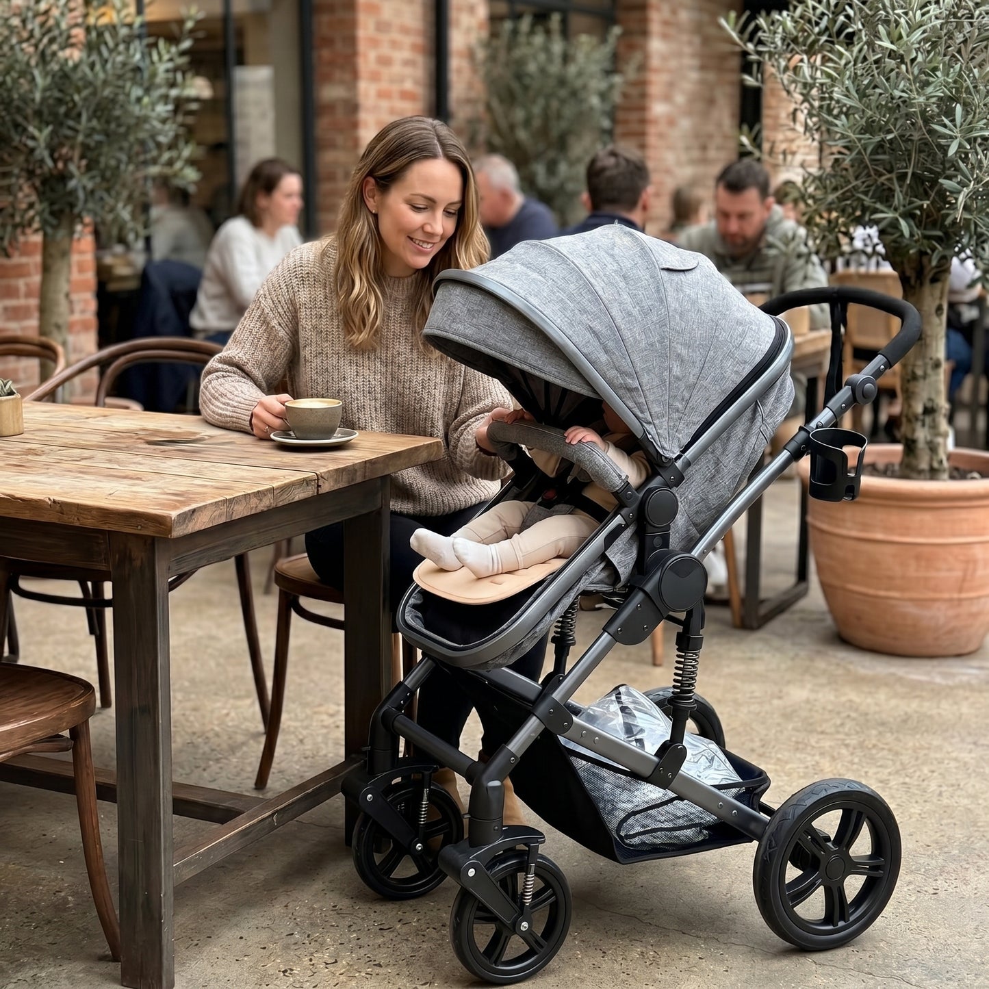 Modern High Landscape Multifunctional 3 in 1 Baby Stroller